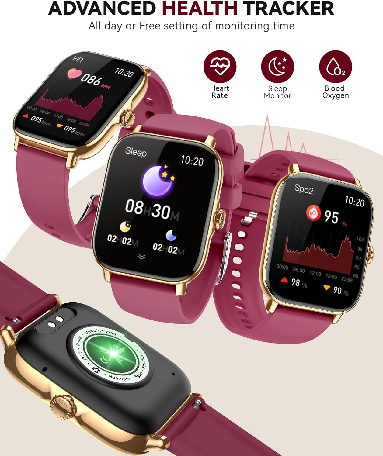 Smart Watch for Women Men- Answer/Make Call, 2025 IP68 Waterproof Fitness Step Sleep Tracker Watch with Monitor Activity Counter Smartwatch for Andriod iPhone iOS Samsung Compatible