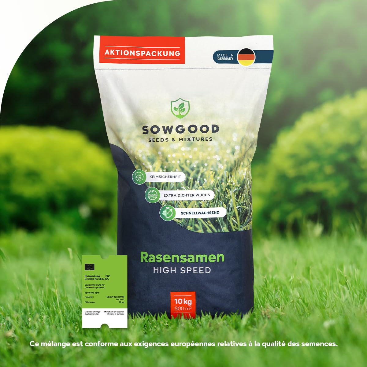 Sowgood Mélange Prairie Universelle - 10 kg pour 1000 m² - Pour les chevaux et le petit bétail - Semences pour pâtures - Couverture rapide et facile - Prairie robuste et durable