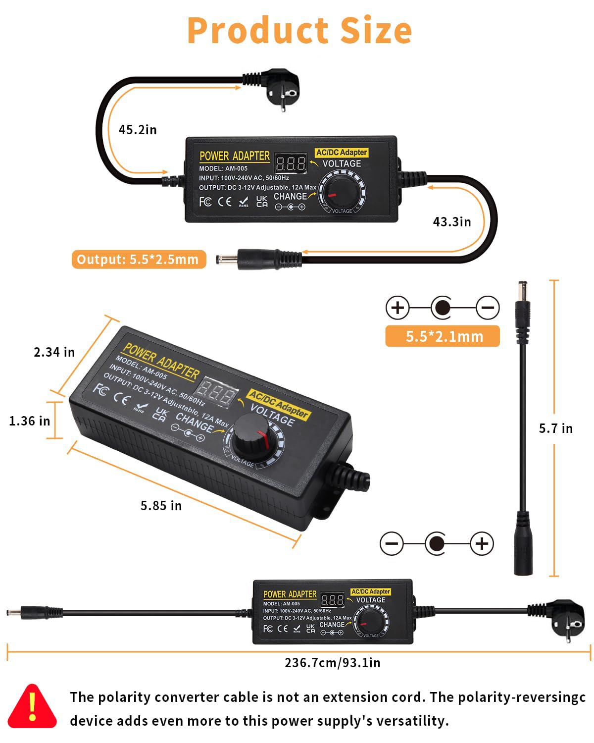 Alimentatore universale da 12 V, 12 A, alimentatore regolabile, 3 V, 12 V, 12 A, adattatore di alimentazione universale, 144 W, 100 V, 240 V, AC a DC, 12 V, 11 V, 10 V, 8 V, 9 V, 6 V, 5 V, 3