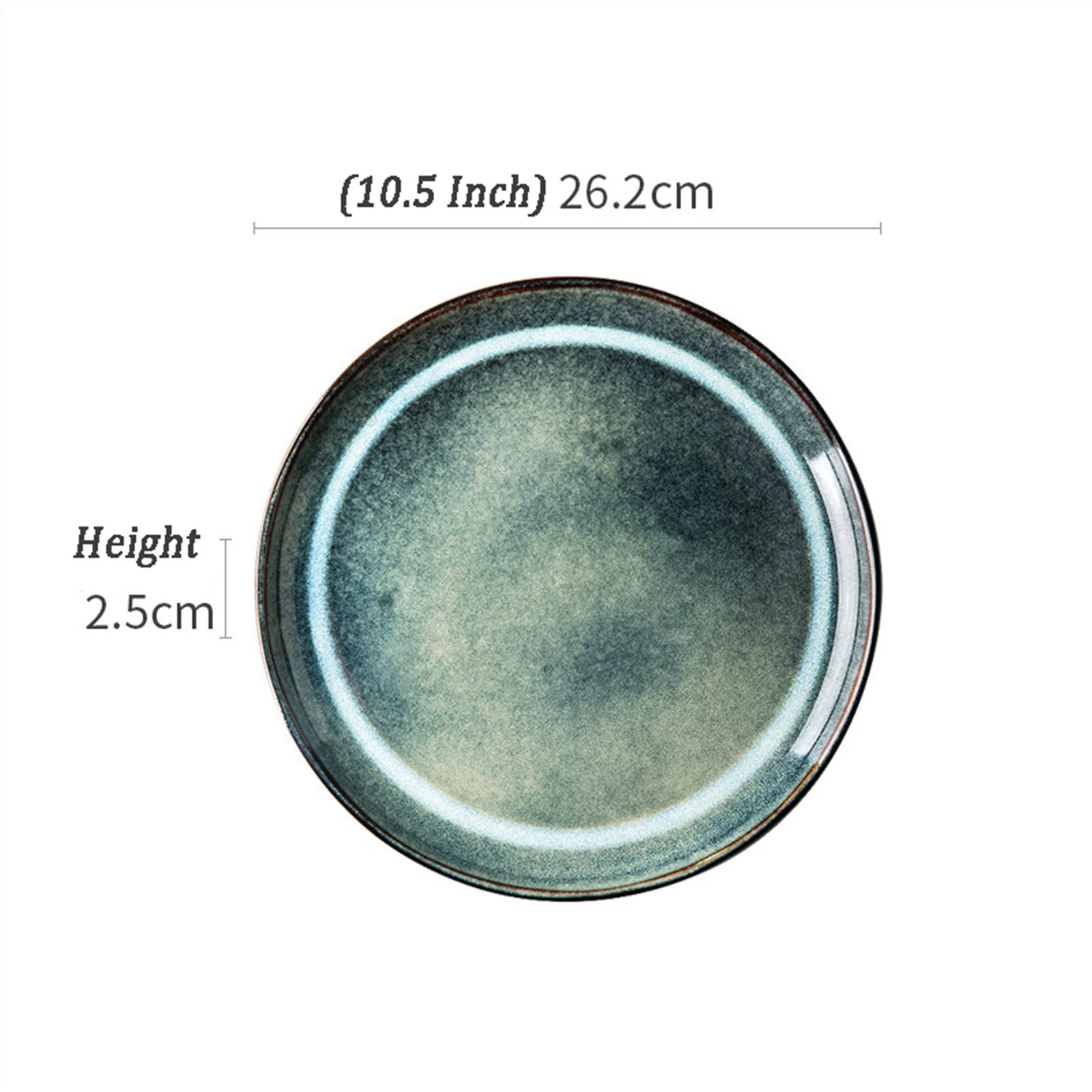 Keramik Teller, Dessert Teller, Keramik-Essteller, Serviergeschirr und Schüsseln, hell glasierte Haushalts-Restaurant-Teller for Steak, Nudelsalat, mikrowellengeeignete Teller (Farbe: 20,3 cm) ( Color