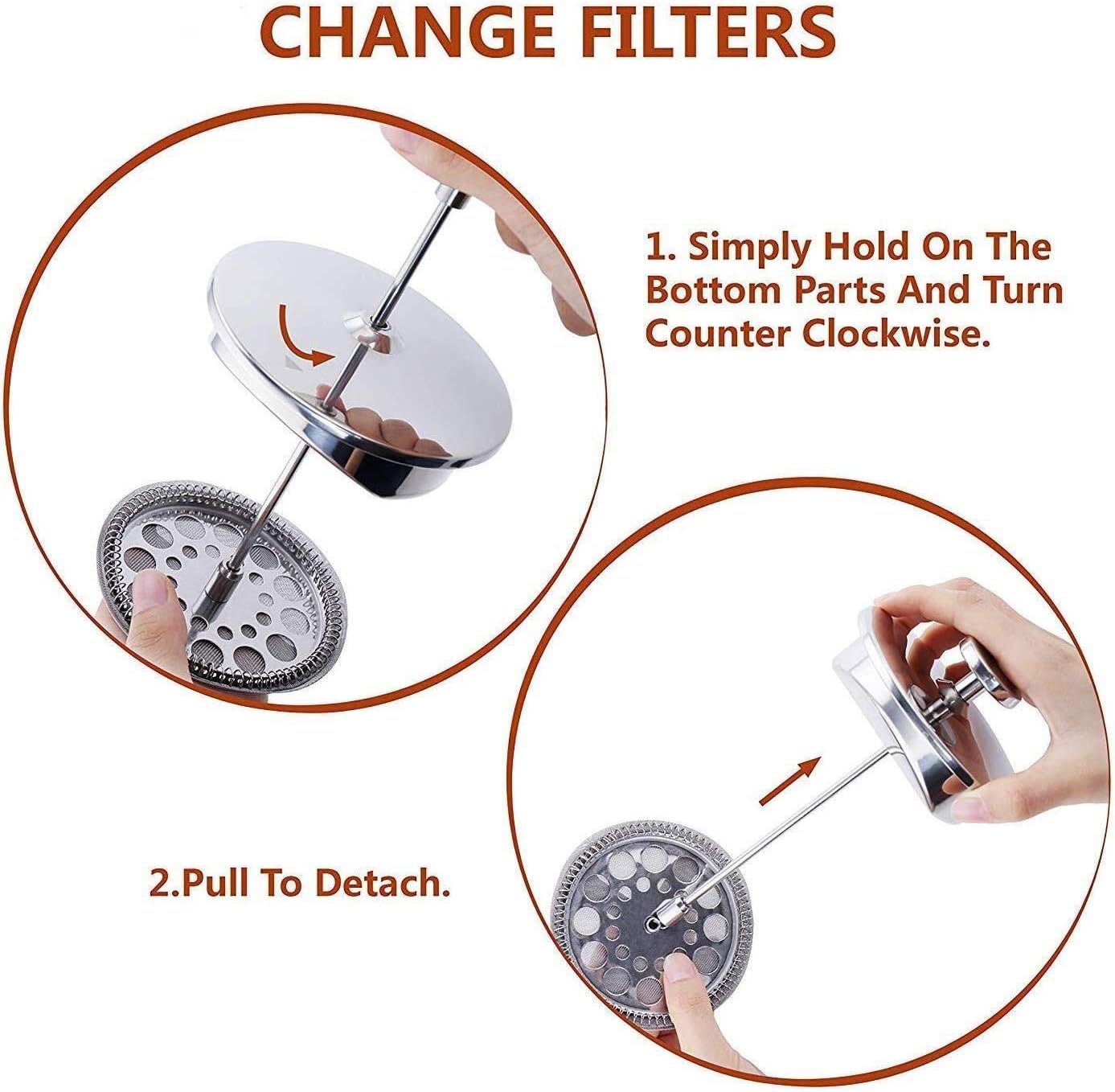 MaxMiuly Cafetiere Filter Screen,French Press Replacement Filter Mesh Screen,Stainless Steel Reusable Metal Coffee Filter for 12oz/350ml Cafetiere (4pcs) - Image 4