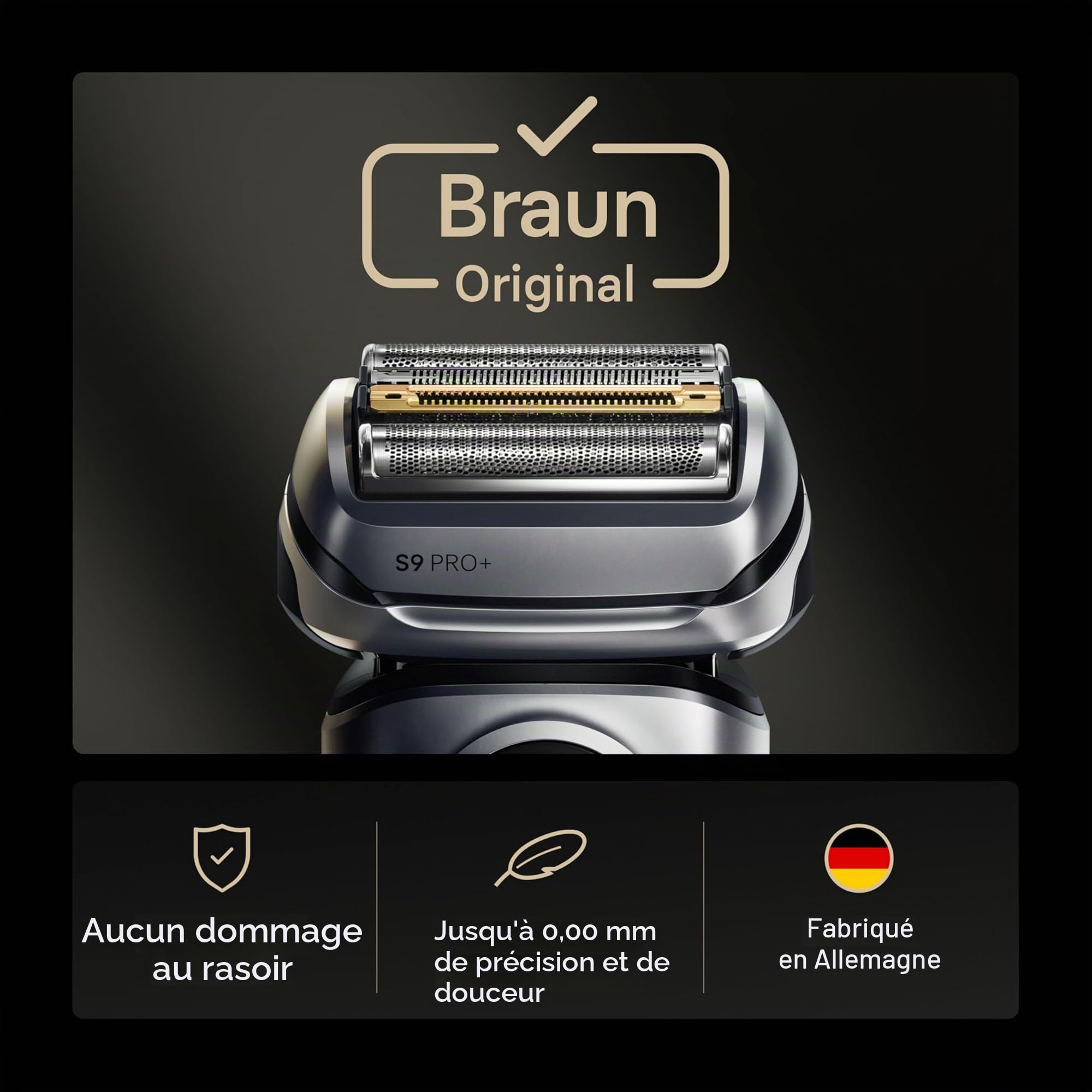 Braun 92S Tête de rechange compatible avec tous les rasoirs électriques Series 9, 9290cc, 9291cc, 9370cc, 9293s, 9385cc, 9390cc, 9330s, 9296cc
