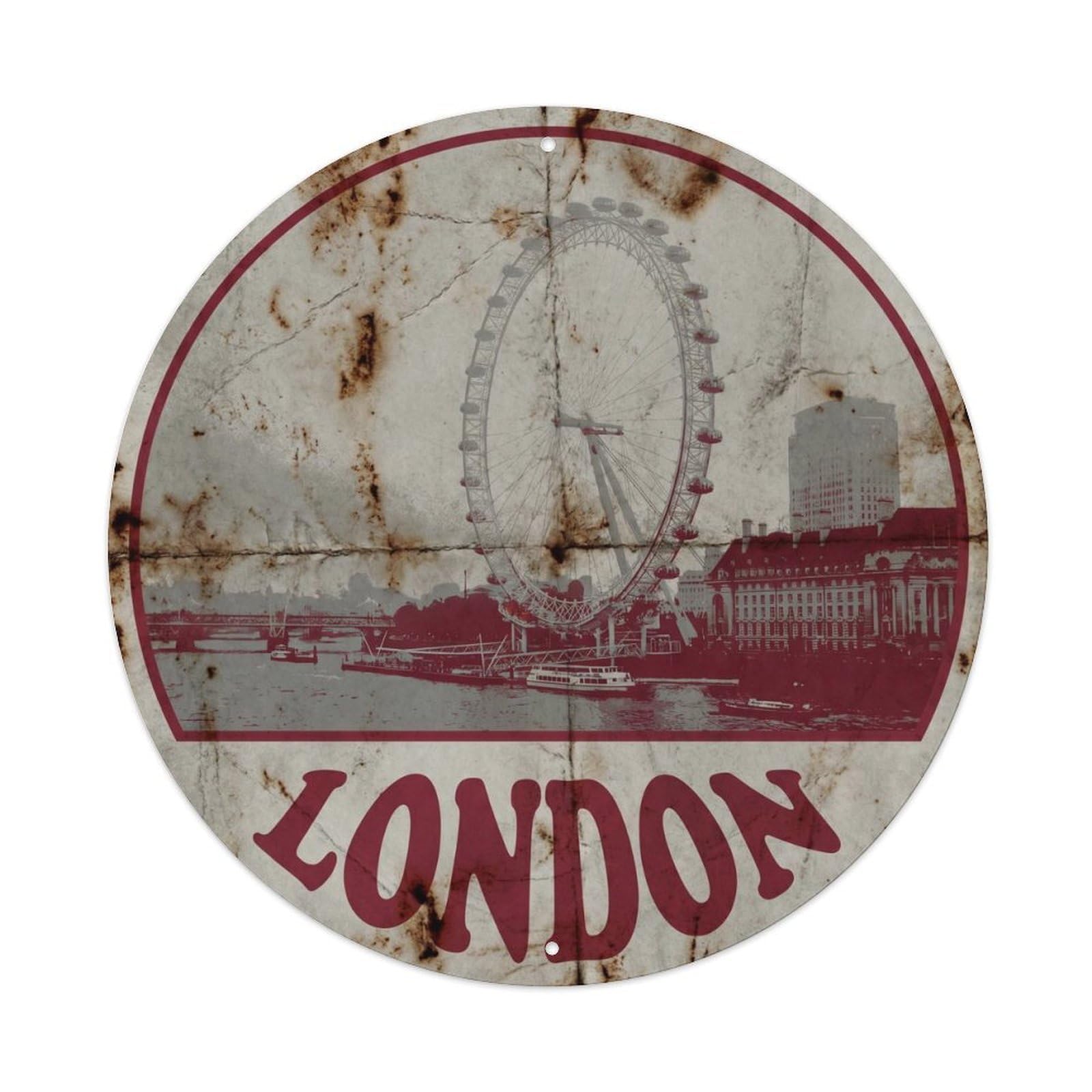 Vintage Travel London Eye Skyline 1 Metal Tin Sign Plaque