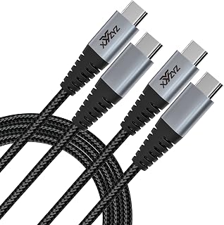 XYYZYZ USB C Cables [6.6 ft 2 Pack ] 60W 3.1A PD Type C Fast Charging Cable Type C Charging Cord Compatible with Samsung Galaxy, MacBook Air/Pro, iPad Pro, iPad Air 2020, Pixel - Black