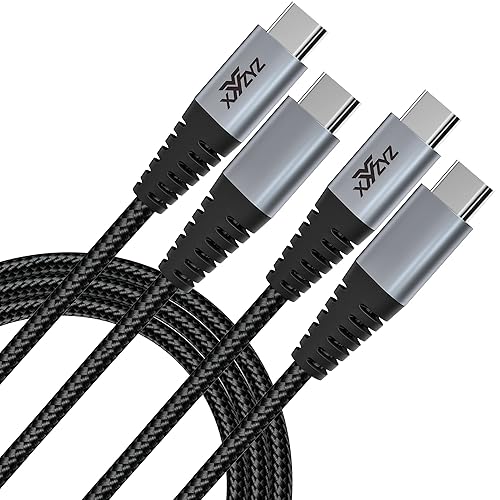 XYYZYZ Cable USB C a USB C 6 pies paquete de 2 Cable de carga rápida PD tipo C de 60 W, 3.1 A, cable de carga rápida tipo C, compatible con Samsung