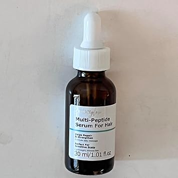 Amber Glow Multi-Peptide Hair Serum | Strengthens & Nourishes Hair | Lightweight Leave-In Treatment | Helps Promote Healthier-Looking Hair | 1.01 FL OZ