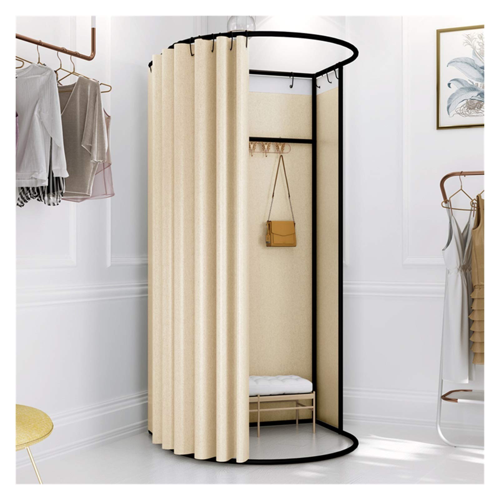 Armoire de salle d'essayage beige YHNNH cabine vestiaire 85x80x200cm pour magasin
