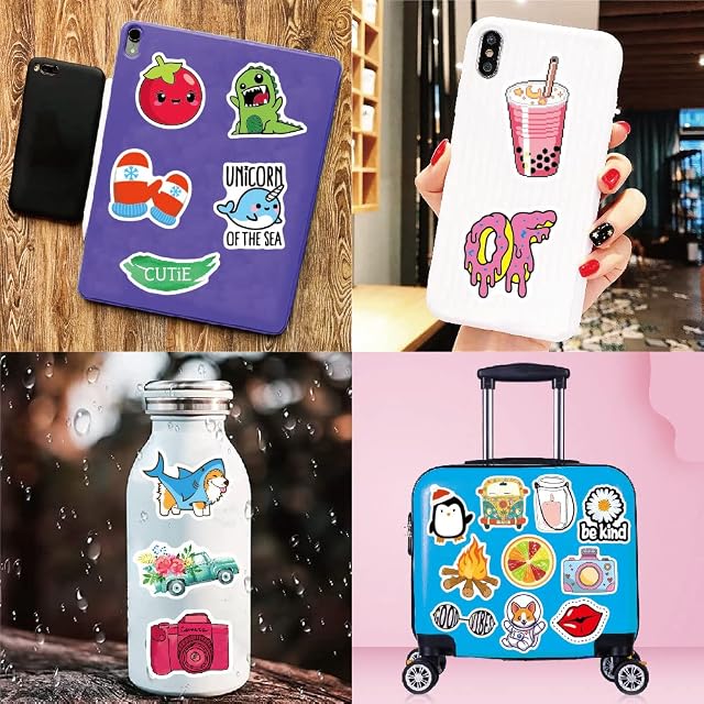 Foto 3 de 6 de Pegatinas,100 unidades,Bonitos paquetes de calcomanías de dibujos animados para botella de agua