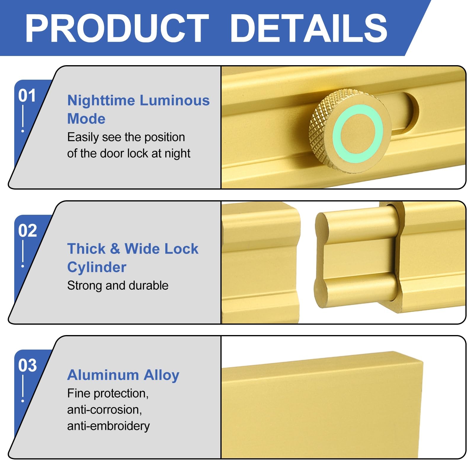 PATIKIL Slide Barrel Bolt Latch Lock 150mm - Image 3