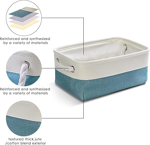 Miniatura 5 de Cesta de organización y almacenamiento vacía para regalos, 12 x 8 x 5.2 pulgadas, paquete de 6 canastas de almacenamiento plegables para organizar,