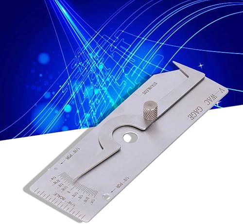 Miniatura 4 de Medidor de soldadura de acero inoxidable V-WAC Undercut Inch Inspección Soldadura Herramienta de medición Regla Espesor 0.037 in (sistema británico)