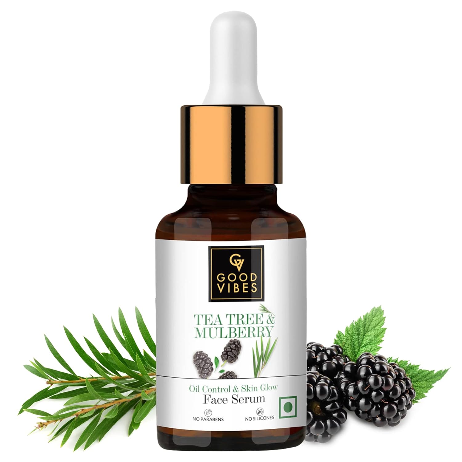 Good Vibes Tea Tree & Mulberry Oil Control & Skin Glow Face Serum, 10