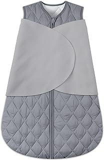 BSTOPPT Newborn Sleep Sack Baby Swaddle,3-Way Adjustable Wearable Blanket,Swaddling Sleeping Bag,TOG 2.5 (Gray, 3-6 Months)