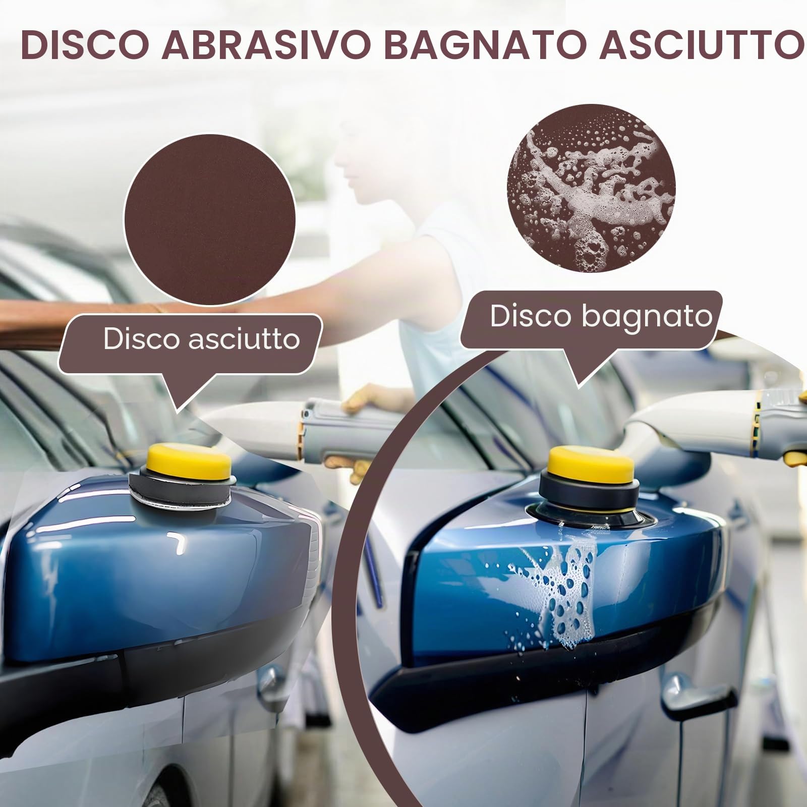 133 Pezzi Dischi Abrasivi 50mm Dischi Carta Abrasiva Grana 80 120 150 320 400 600 1000 1500 2000 3000, Kit di Levigatura Dischetti per legno in metallo auto lucidata