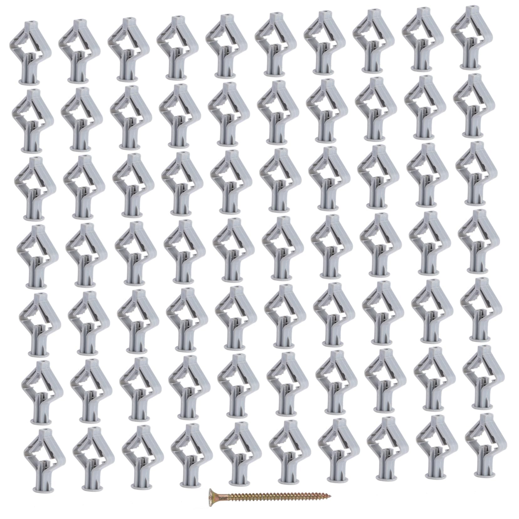 KICHOUSE 100pcs Plastic Butterfly Wall Anchors Strong Support Plasterboard Fixing Screws Home Hardware Accessories