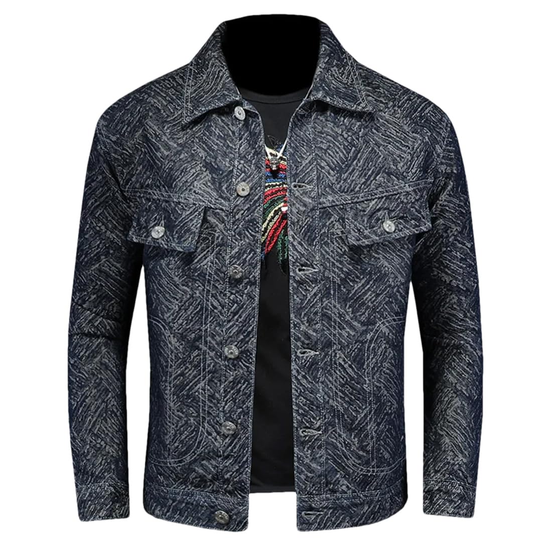 Męska wiosenna uniwersalna biznesowa kurtka dżinsowa retro streetwear płaszcze motocyklowe