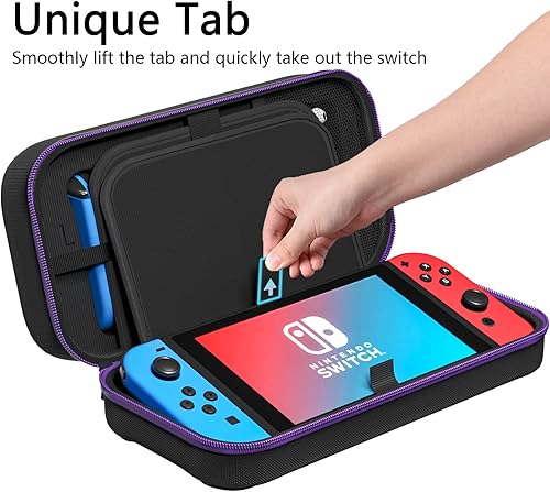 Miniatura 6 de Carrying Case, Fit Joy-Con and AC Adapter, Portable Hard Shell Pouch Carrying Travel Bag for Accessories Holds 20 Gards, Purple