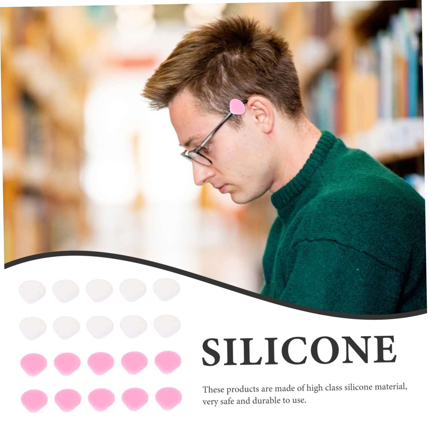 FOMIYES 10 Pairs Glasses Anti-Slip Cover Glass Ear Hook Anti-Slip Glasses Ear Grip Glass Anti-Slide Holder Glasses Retainer Glasses End Tips Eyeglasses Ear Holder Glasses Accessories