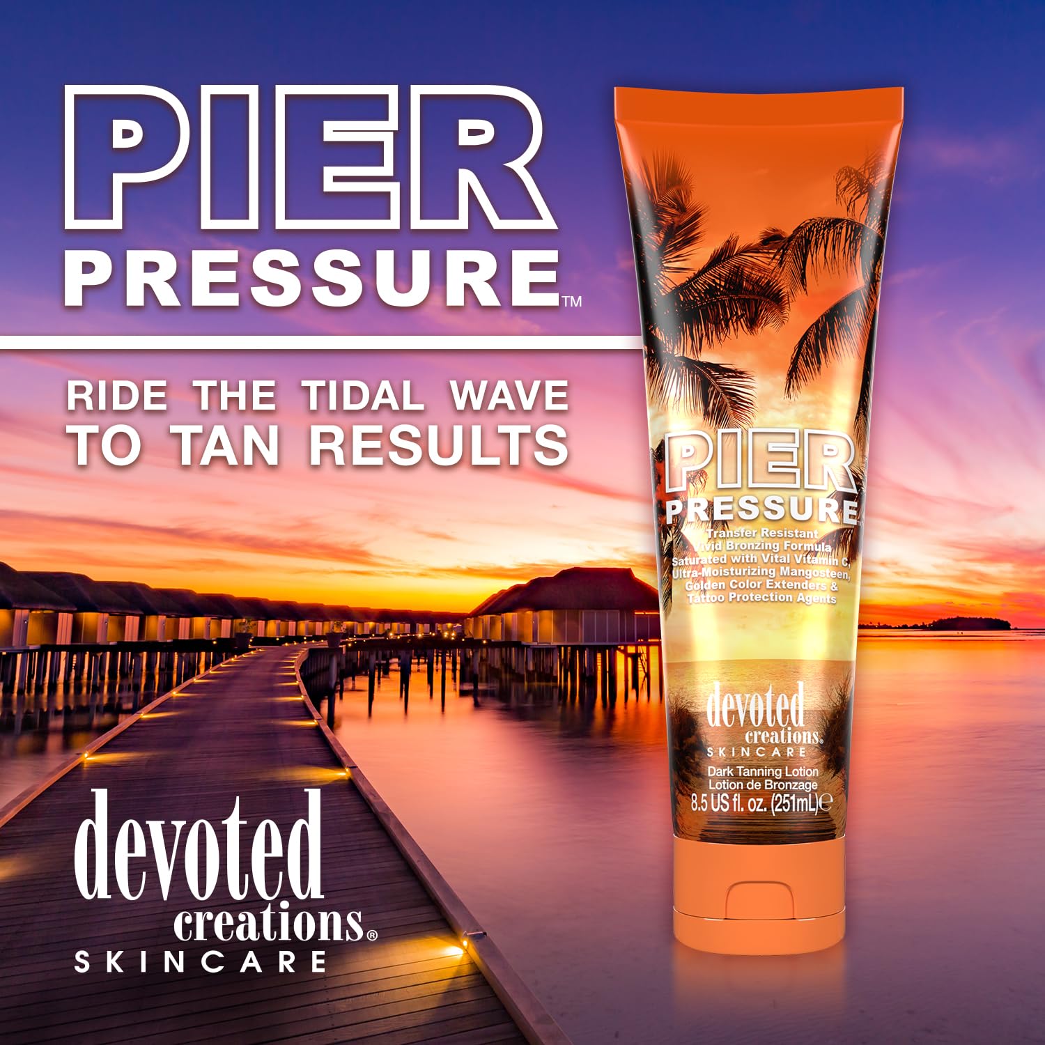 Devoted Creations Pier Pressure Transfer-Resistant Dark Tanning Lotion