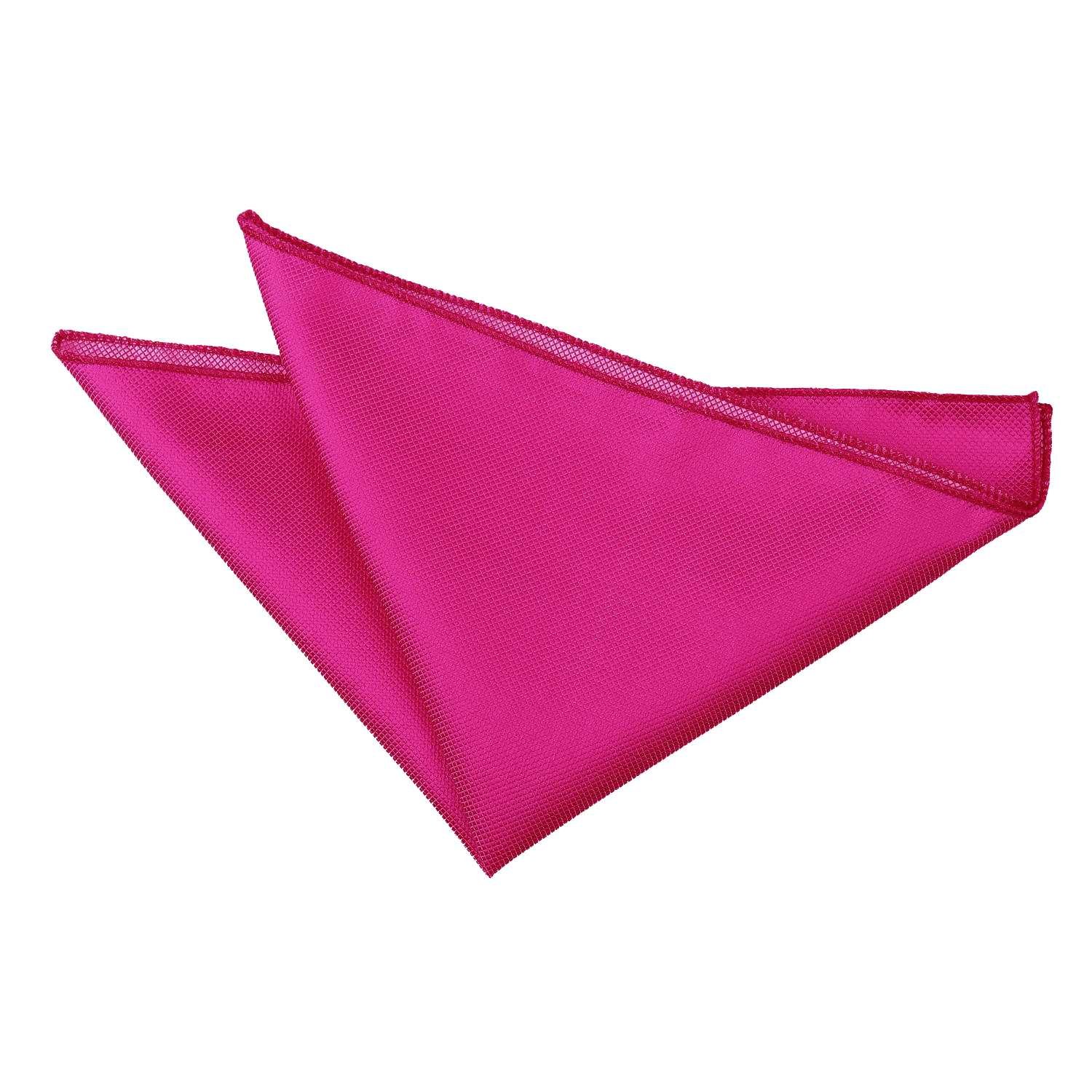 DQT Men Pink Solid Plain Stripe Floral Paisley Polka Dot Pocket Square - Solid Check Fuchsia Pink