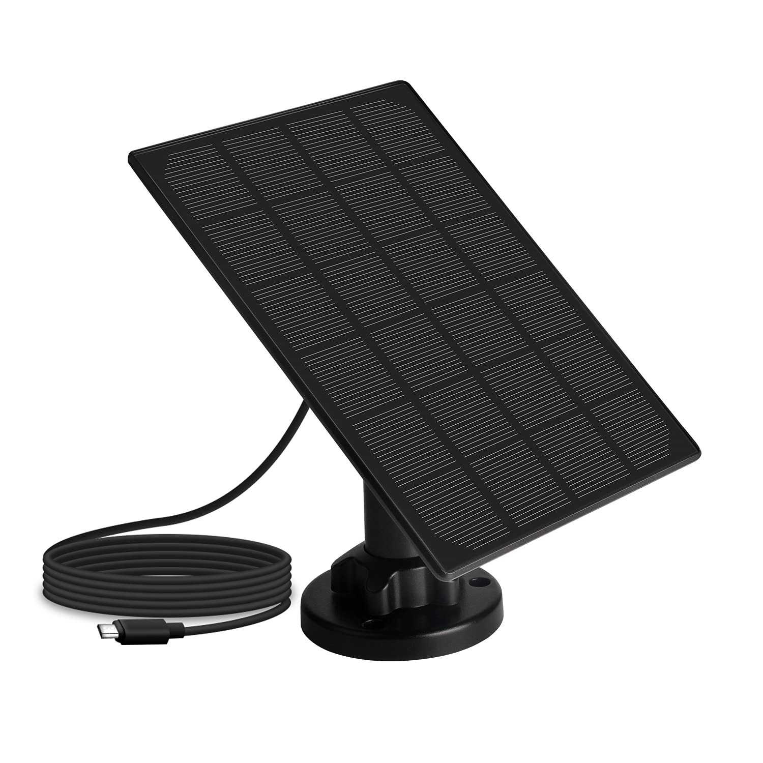 Solar Panel with Micro USB Cable, Waterproof Solar Panel Power Supply Compatible with Outdoor Rechargeable Battery Security Camera, 5V 3.5W Continuously Charging, Plug and Play