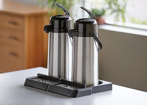 Miniatura 3 de Service Ideas APDT1LBL Estante modular para airpot con bandeja de goteo para 1 Airpot, plástico, negro