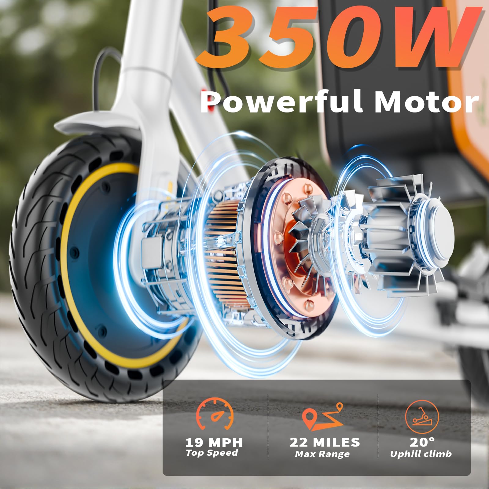 Electric Scooter - 8.5"/10" Solid Tire, Powerful 350W/500W Motor, Top Speed 19 MPH, Max 16-22 Miles Ranges, Load 265LBS, Aluminum Alloy Frame Foldable Commuting Escooter for Adults & Teens