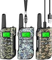 Vista 22 de Walkie Talkies para niños recargables, juguetes para niños y niñas de 3 a 12 años, paquete de 3 radios de dos vías de largo alcance, regalos