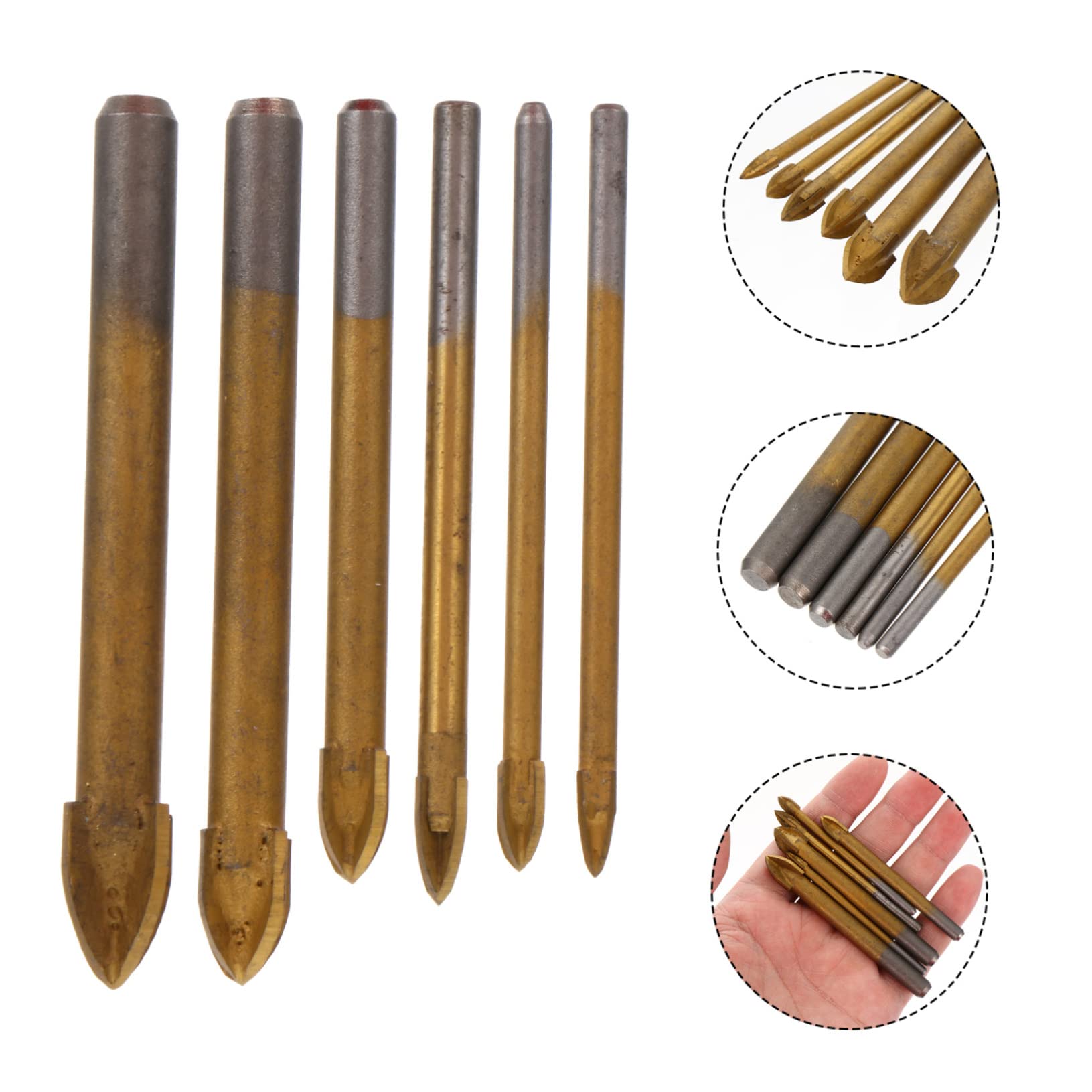 DOITOOL Brocas De Cerámica 3 Juegos Broca Para Azulejos Broca Para Cortar Vidrio De Azulejo Broca De Diamante Para Azulejos Broca Para Azulejos Broca De Vidrio Tornillo Albañilería Metal