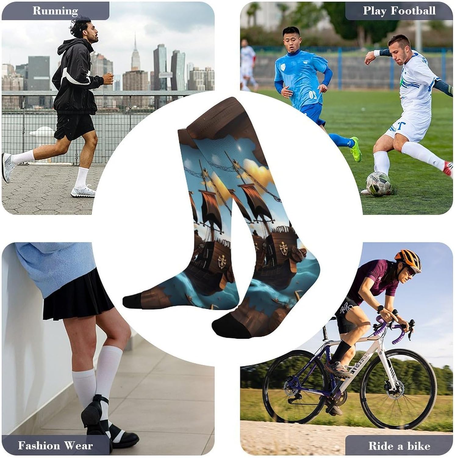 Knee High Socks Boat Long Tube Boot Seamless Toe