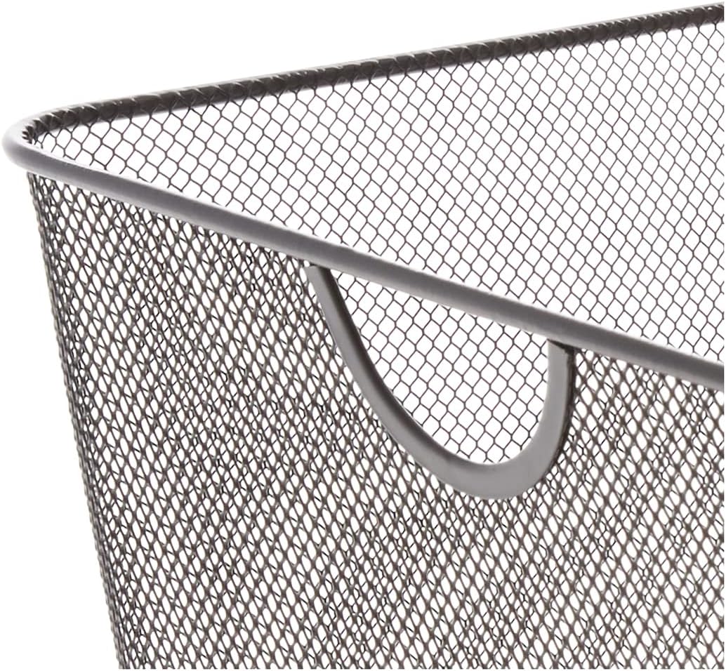 YBM Home Wire Mesh Kitchen Storage Basket Organizer for Organizing Household Pantry and Kitchen Cabinets - Multipurpose Wire Storage Baskets for Home, Dorm Room, Garage, Black