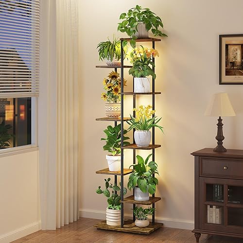 Miniatura 11 de iDavosic.ly Soporte para plantas para interiores y exteriores, estante de metal de 5 niveles para macetas grandes de alta resistencia, estante de