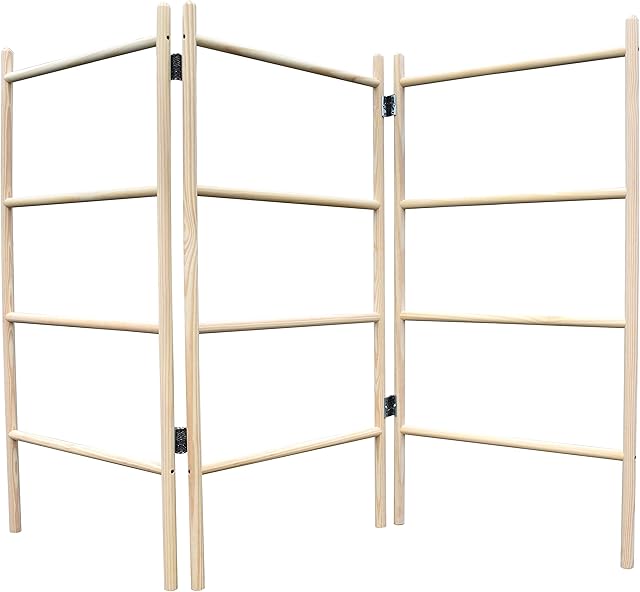 3-Panel Wooden Clothes Horse Airer - Quality, Folding Laundry Dryer
