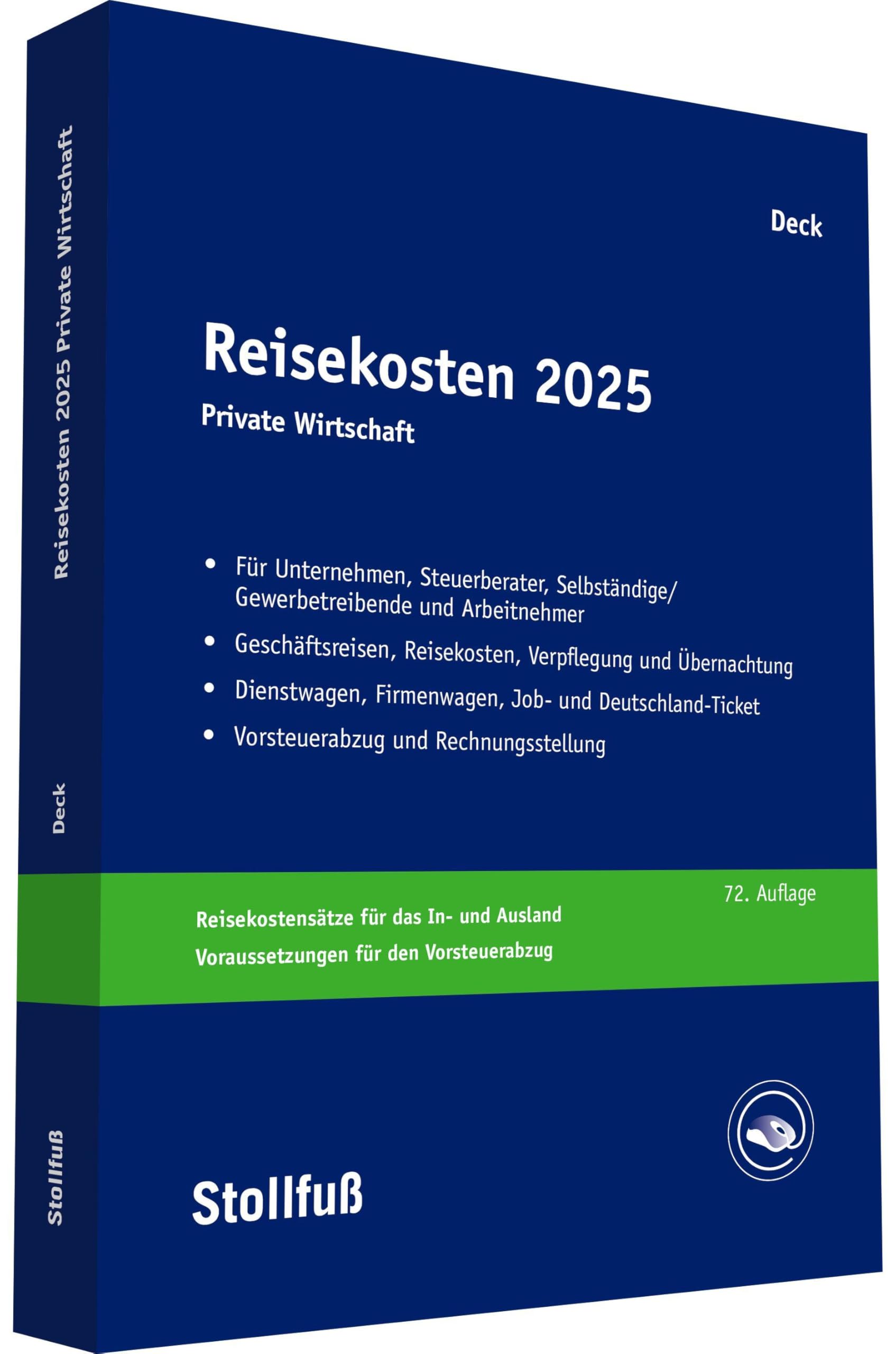 Reisekosten 2025: Private Wirtschaft (Stollfuss-Ratgeber)