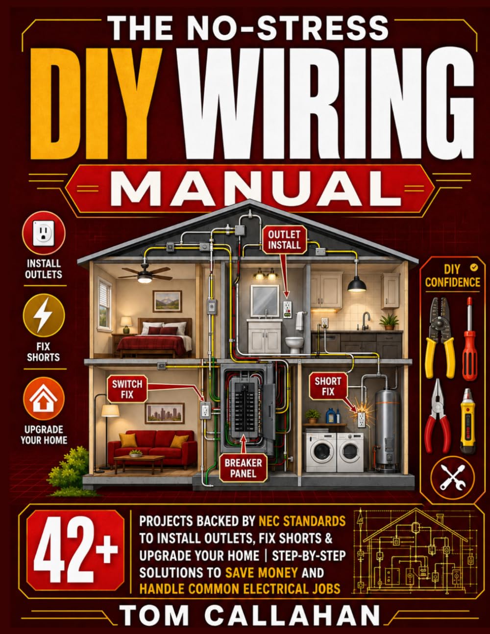 The No-Stress DIY Wiring Manual: 42+ Projects Backed by NEC Standards to Install Outlets, Fix Shorts & Upgrade Your Home | Step-by-Step Solutions to Save Money and Handle Common Electrical Jobs