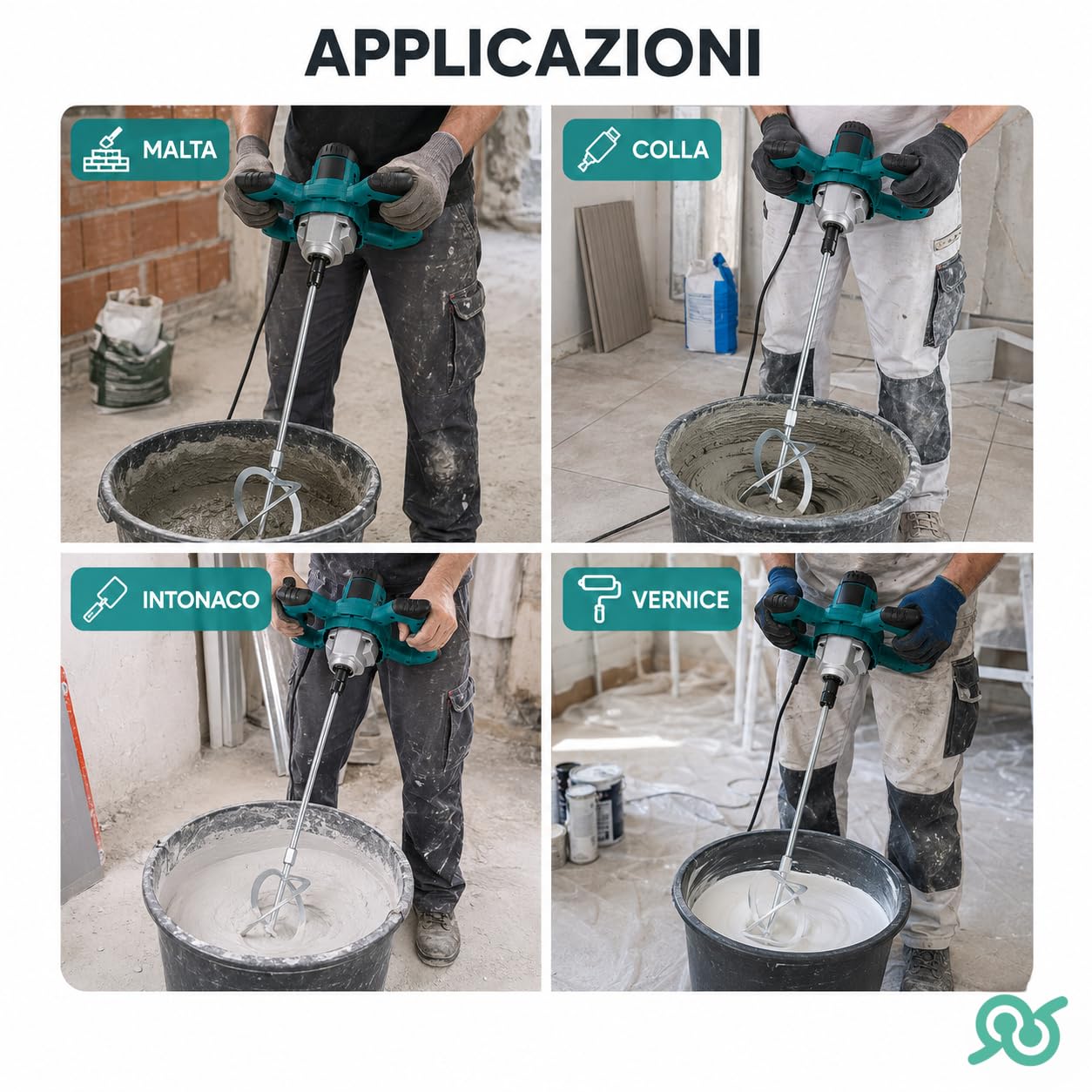 TEMPO DI SALDI Miscelatore Elettrico 2200W Max circa 80 cm - Malta e Colla