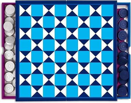 Galison Jonathan Adler 2-in-1 Travel Game Set, Checkers and Backgammon Perfect for Game Night Chic, Portable Travel Board Games Featuring Jonathan Adler Designs Great Gift Idea