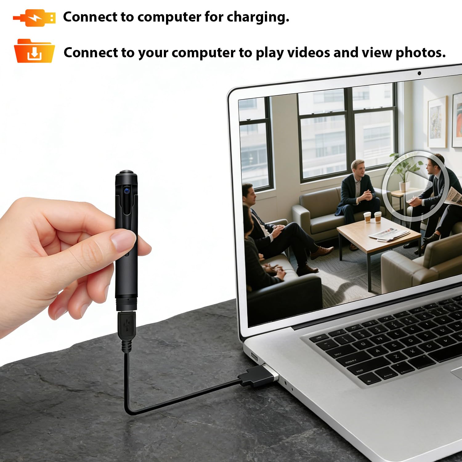 1080P Body Camera Pen, Mini Body Camera with Video or Picture Taking, Surveillance Cam for Indoor Outdoor - 5