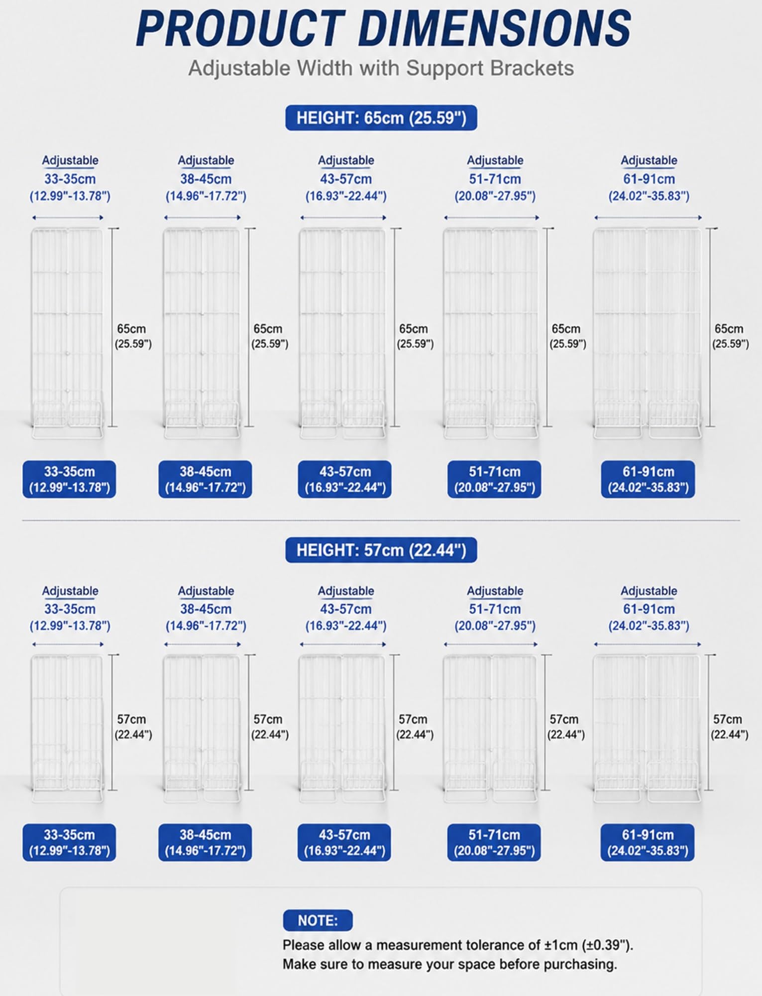 Separador de estante para congelador, rejilla universal frigorífico | Rejilla organizadora ajustable for congelador, estante metálico de acero resistente(65cm,61-91cm)