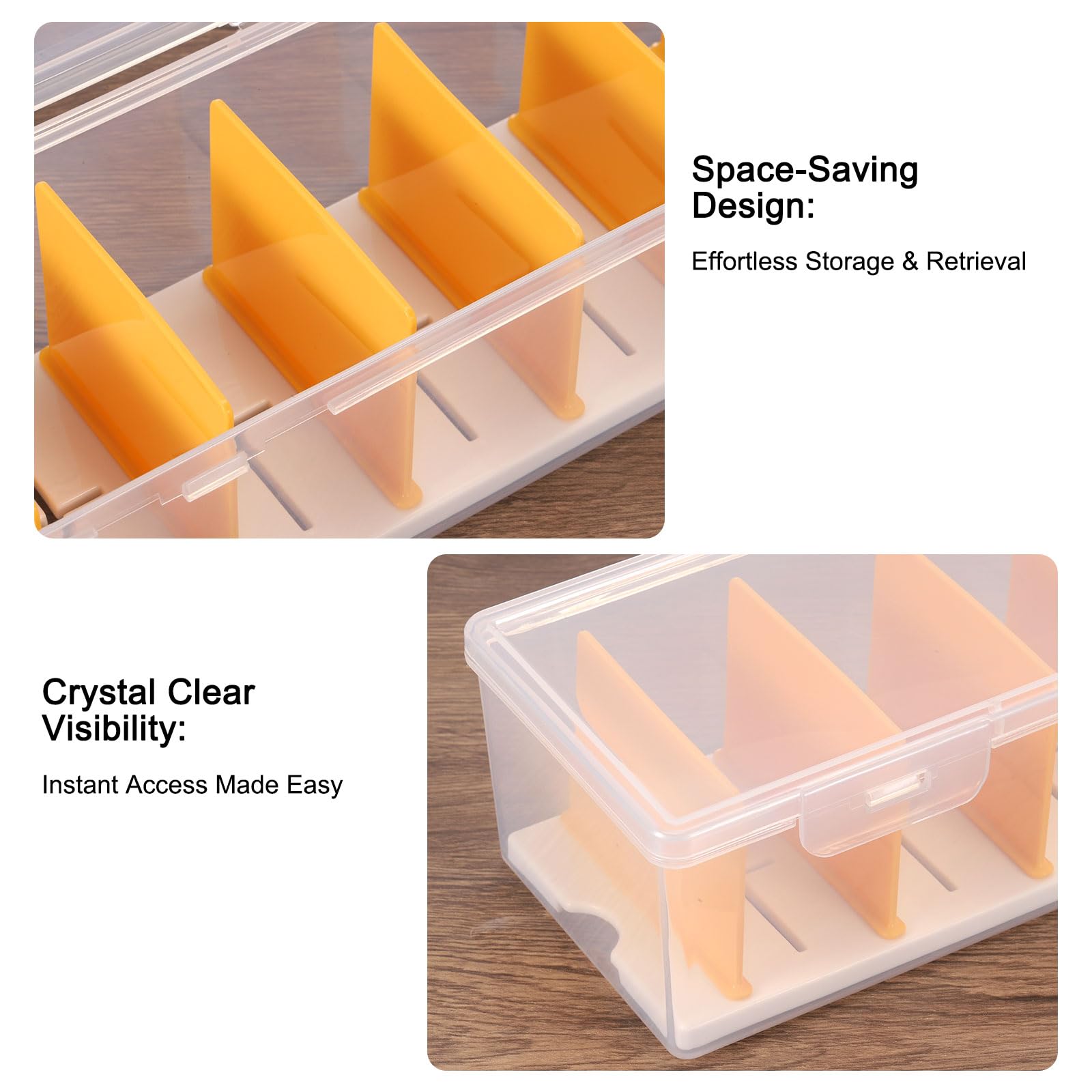 QUARKZMAN Pezzi Portacavi Scomparti, Organizzatore Cavi Scatola Di Plastica Trasparente Con Coperchio, Scatola Di Gestione Cavi Con Divisori Rimovibili Per Accessori Casa Ufficio.