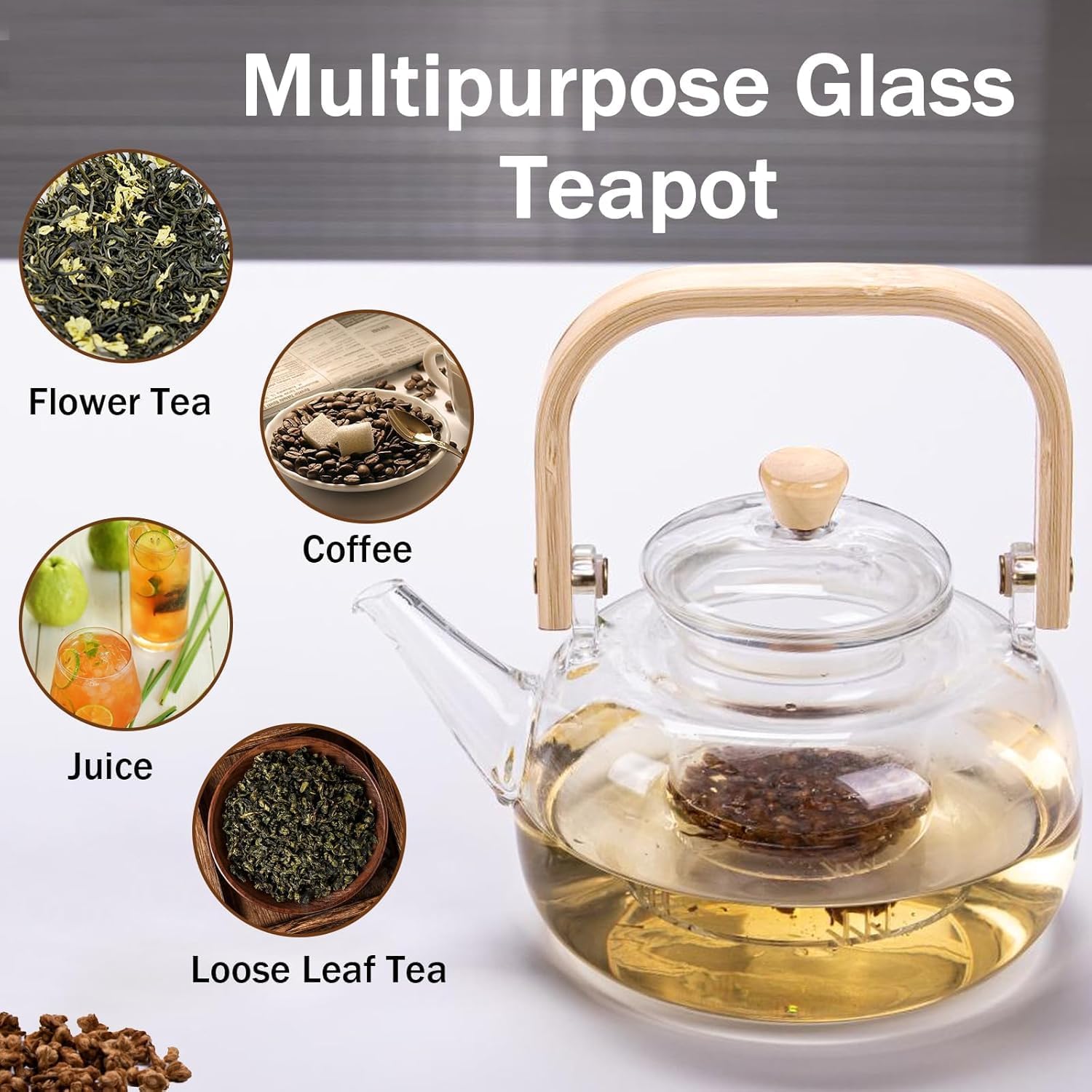 Glass Teapot with Infuser - 1 Liter -5