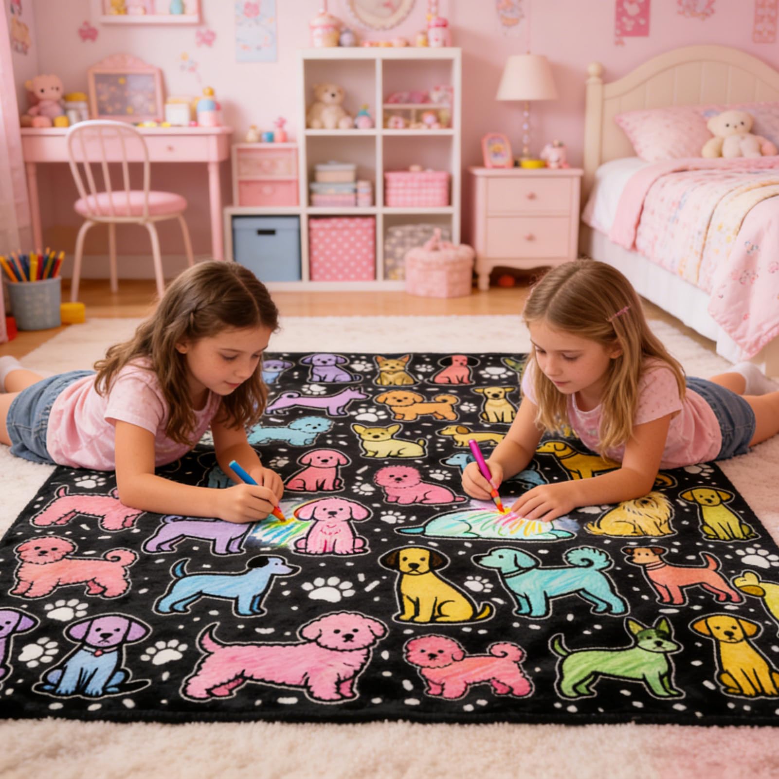 Generisch z bazgrołem – 145 x 120 cm z 12 flamastrami – kreatywny do samodzielnego ozdobienia, do dekoracji mieszkania, salonu, , łóżka, krzesła, biura, domu wiejskiego, hotelu, mieszkania