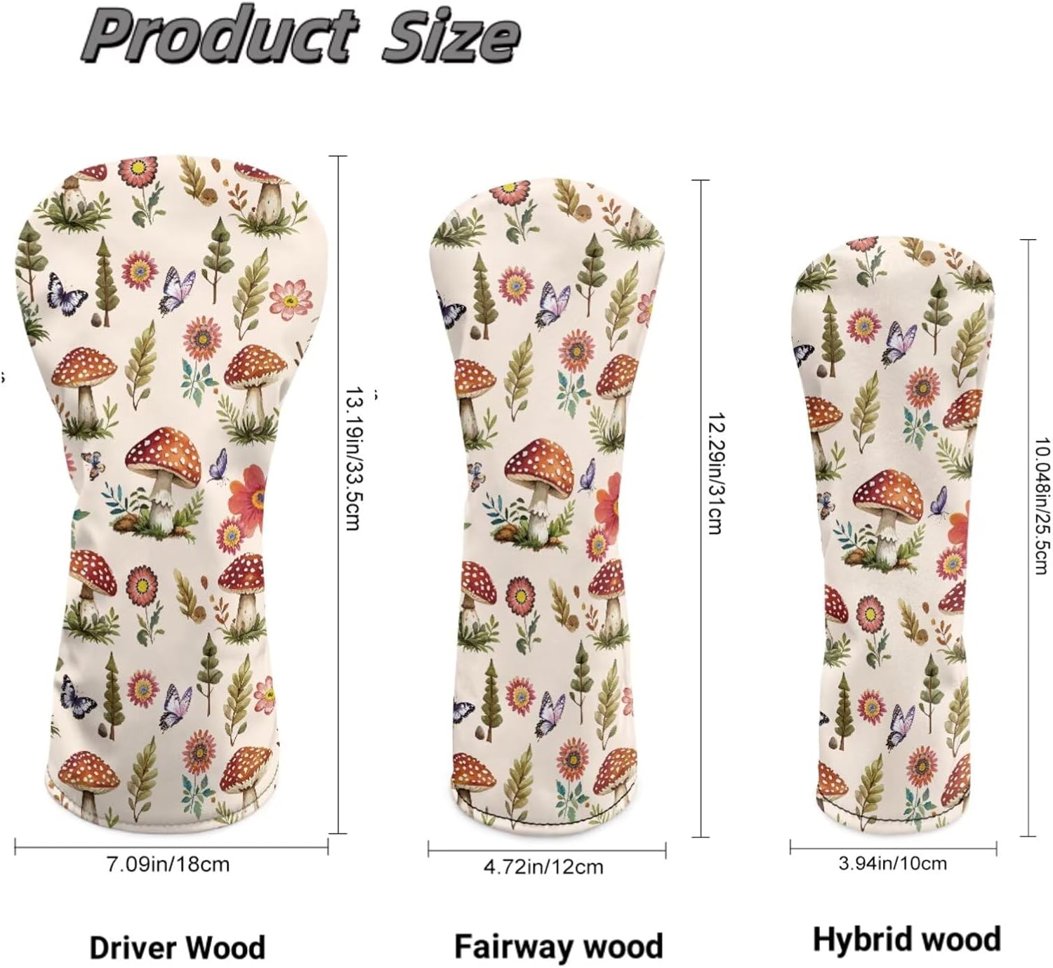 Pensura Golf Club Headcover for Driver Fairway Wood Hybrids Head Cover Set, PU Leather Design