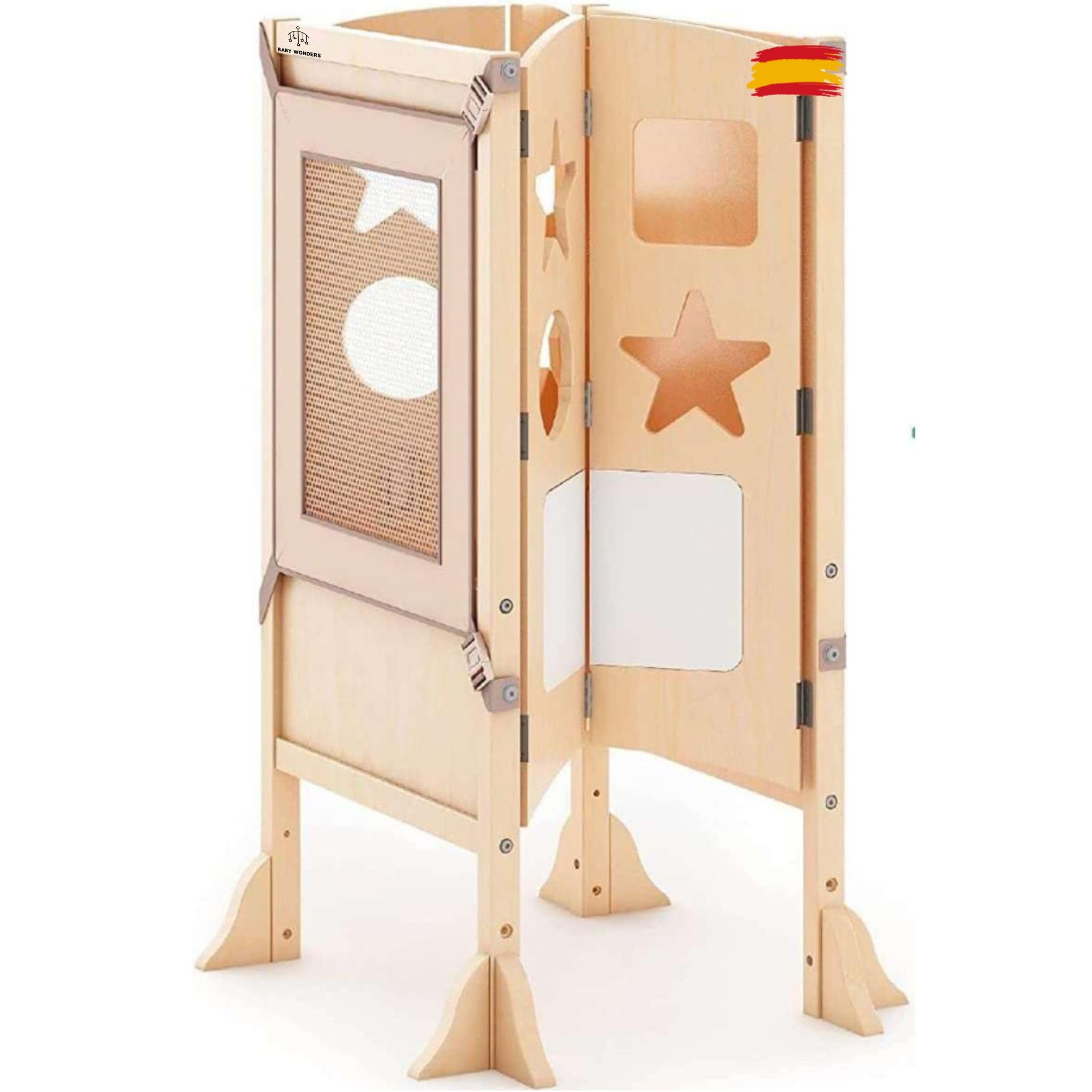 Torre De Aprendizaje Montessori 3en1 - Bambú, Ajustable (88x45x45cm)