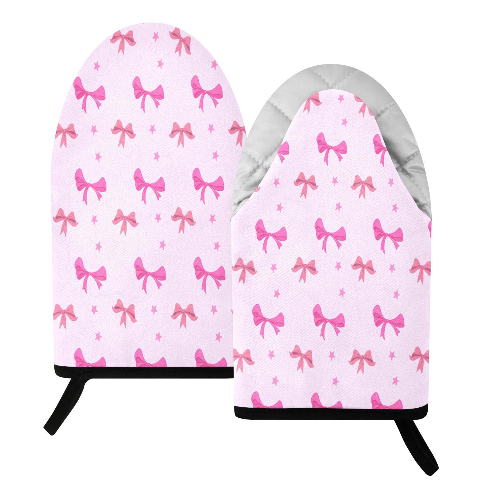 BURSTDDY Bows Oven Mitt,Heat Resistant Kitchen Mitts for Cooking