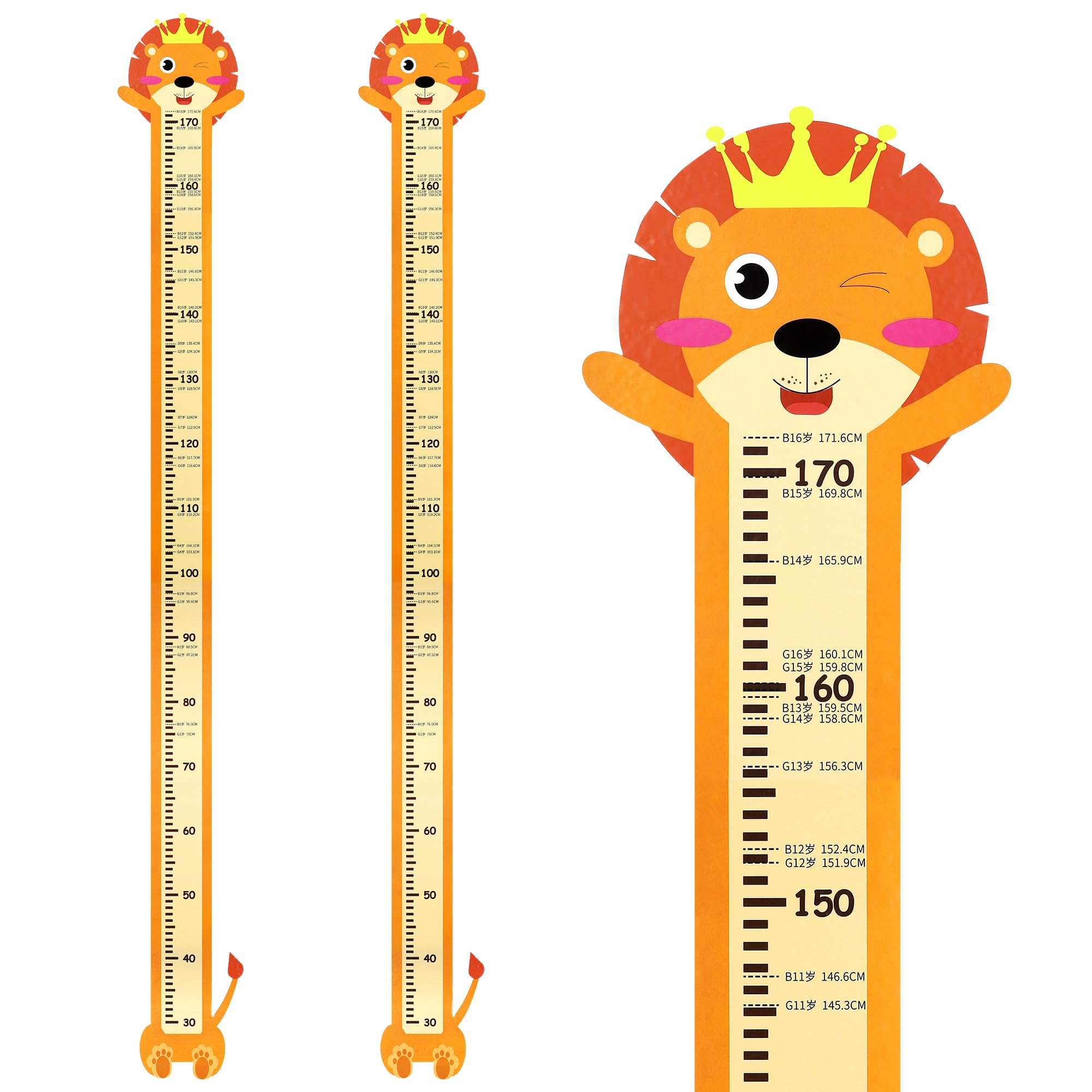 HMETOL Cartoon Animals Peel and Stick Growth Chart Height Chart Sticker