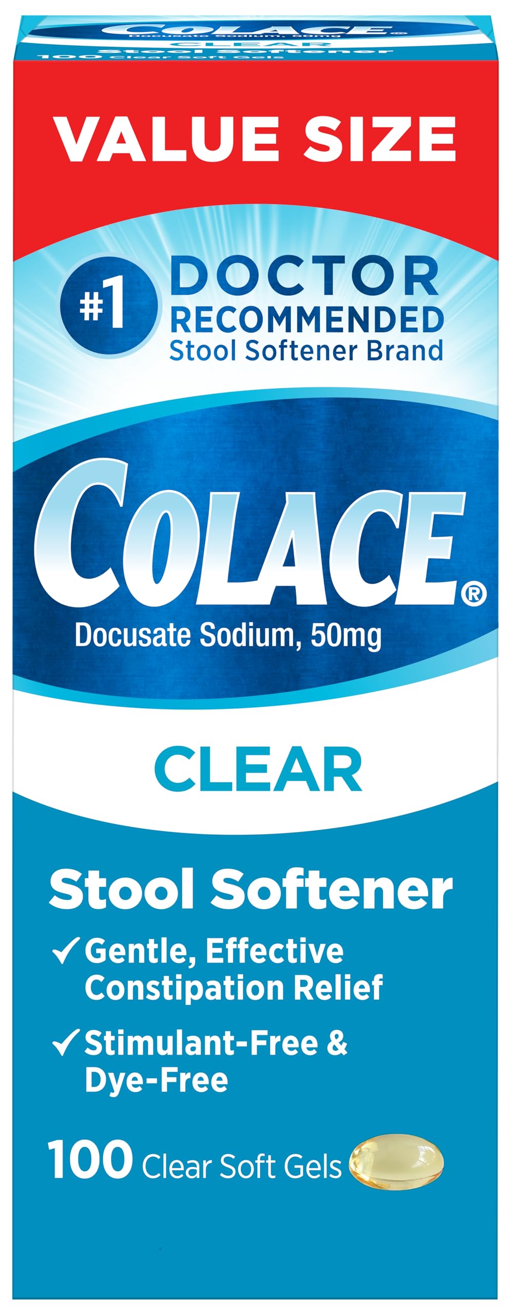 Colace Clear 50 mg 100 ct