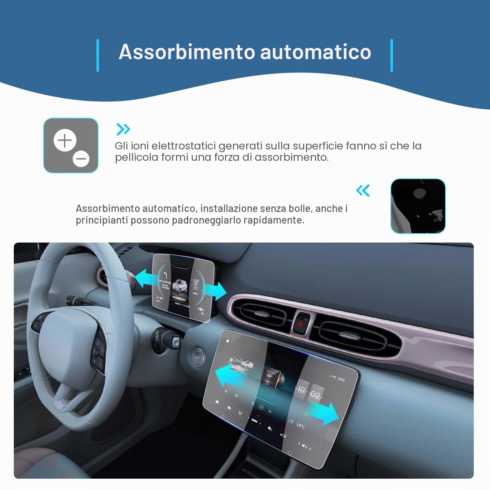 GAFAT [2 Pezzi] Compatibile con Leapmotor T03 2026 2025 2024 Navigation + Cockpit Pellicola Protettiva in Vetro, 10,1" + 8" per Leap motor T 03 LCV Touchscreen Accessori, Antiurto, 9H Antigraffio