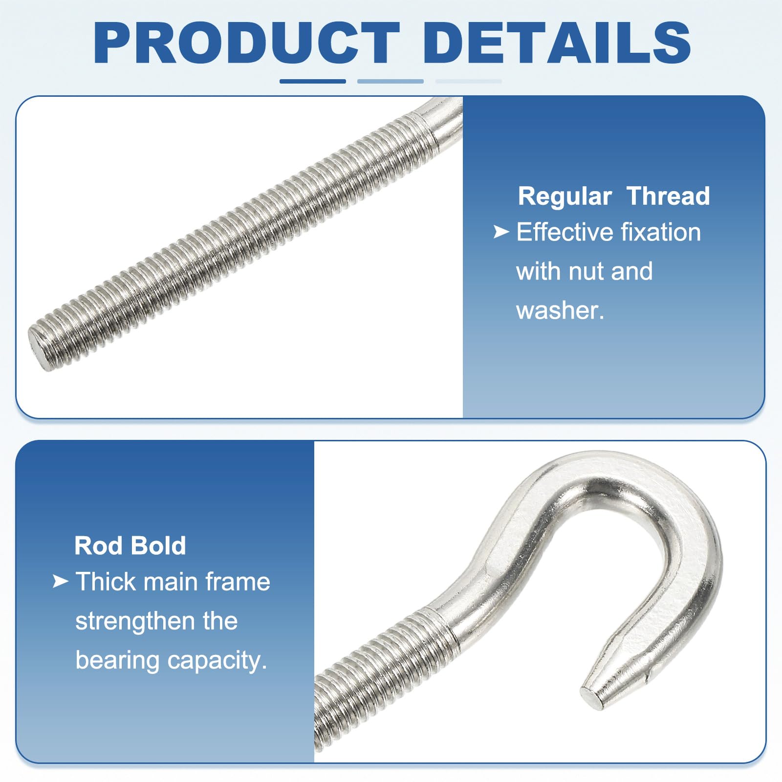PATIKIL M8 Stainless Steel Eye Bolt - Image 3