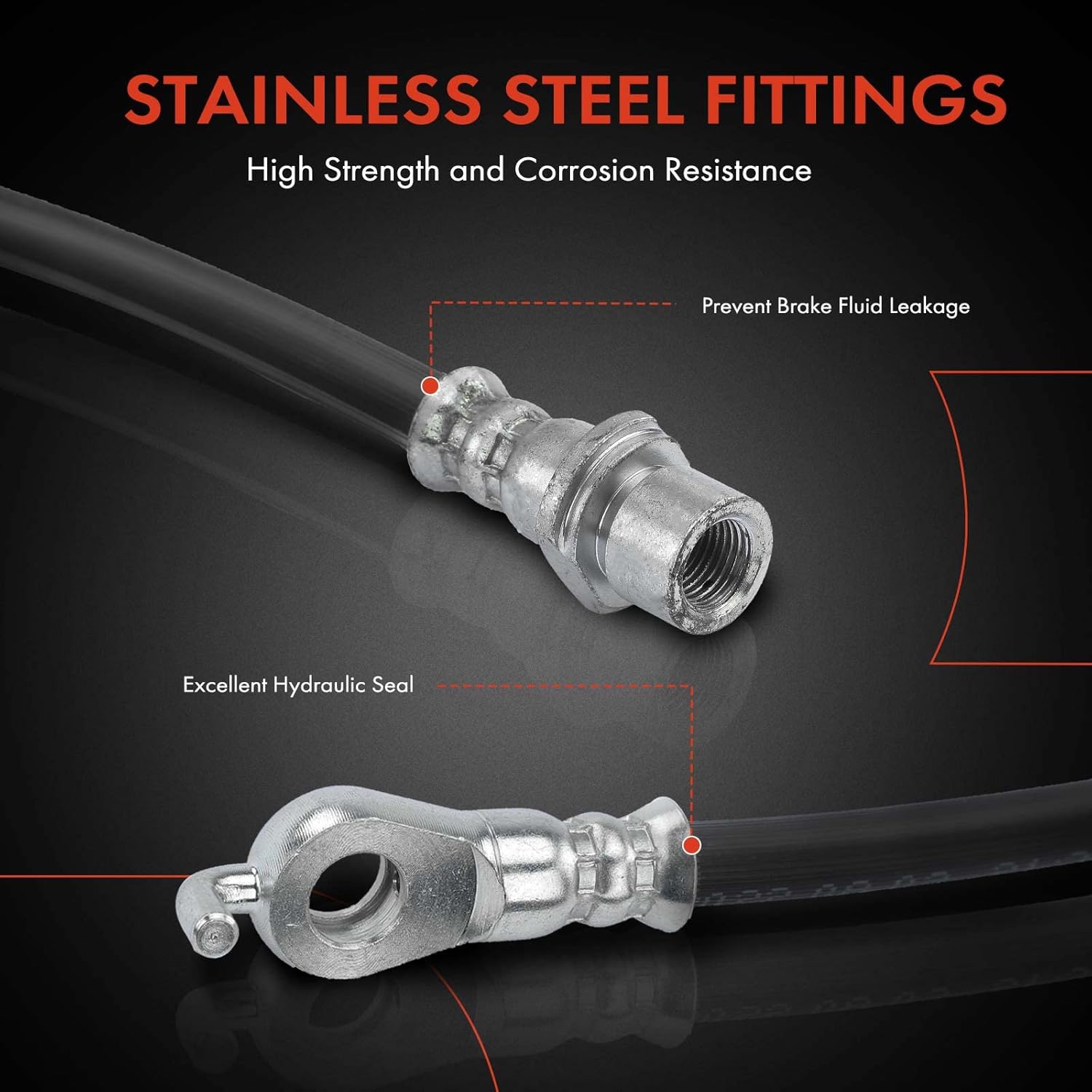 A-Premium Front Driver Brake Hydraulic Hose Compatible with Toyota and Lexus Models - RAV4 2006-2018, Mirai 2016-2019, HS250h 2010-2012 - Replace# 9094702F50